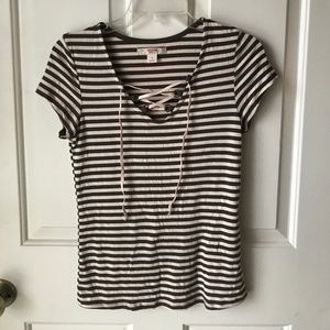 Lace up target top
